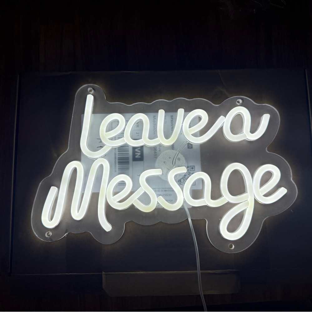 Leave a Message White LED Neon Sign